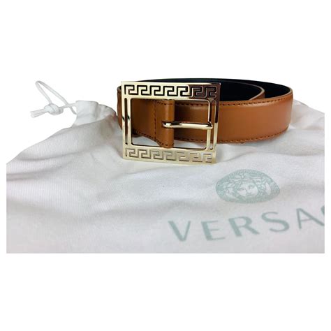 versace brown leather belt|most expensive Versace belt.